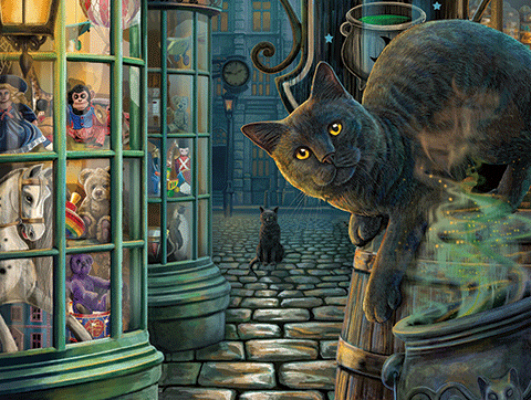 cat in magical alley #harry potter vibes